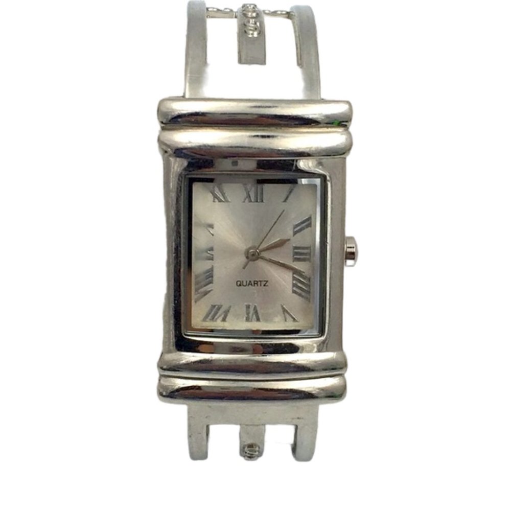 Rectangular Art Deco Cuff Bangle Bracelet Watch - image 2